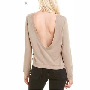 Good American Plunge Back Sweater in Latte